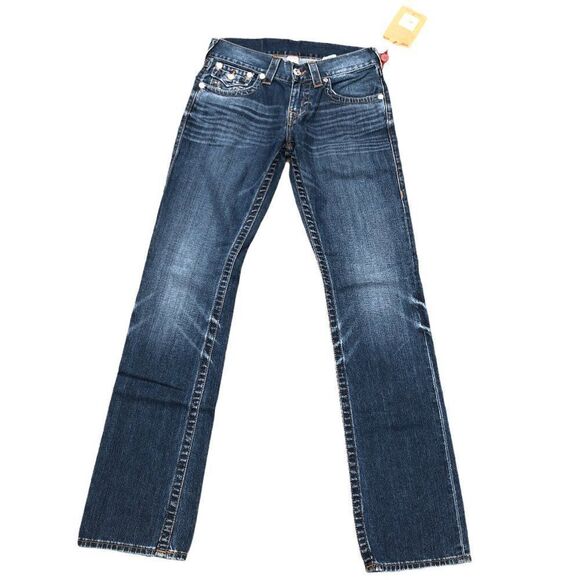 BRAND New True Religion Jeans Size 28 STRAIGHT FLAP T Blue - Picture 3 of 8
